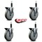 Service Caster 6'' Gray Poly Swivel 1'' Expanding Stem Caster Set with Brake, 4PK SCC-EX20S614-PPUB-PLB-1-4 - alternate 2
